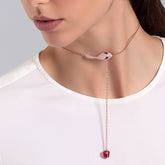 MALAFEMMINA Y-SHAPE PAVE NECKLACE